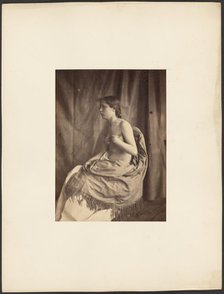 Draped nude female model, about 1850-1855. Creator: Eugène Durieu.