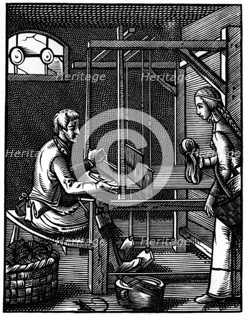 Weaver, 16th century (1849).Artist: Jost Amman