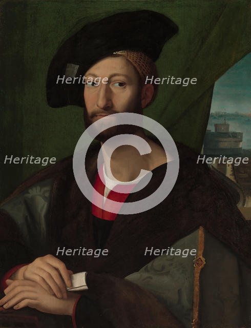 Giuliano de' Medici (1479-1516), Duke of Nemours. Creator: Workshop (?) of Raphael (Italian, Urbino 1483-1520 Rome).