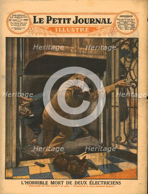 The horrible death of two electrians, 1929. Creator: Unknown.