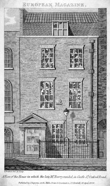 House that the artist James Barry lived in, Eastcastle Street, Marylebone, London, 1806. Artist: Thomas Prattent