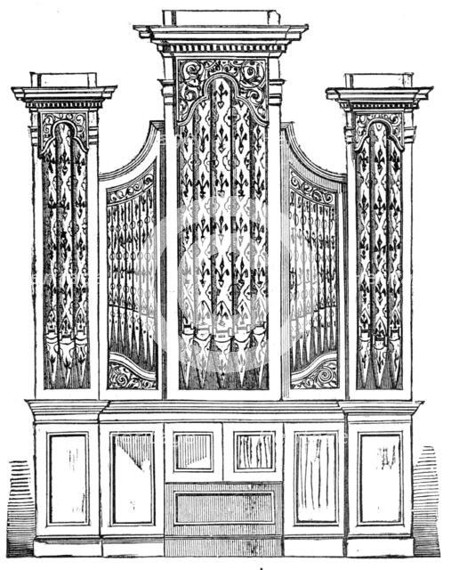 New Organ for Archbishop Tenison's Chapel, Regent-Street, 1856.  Creator: Unknown.