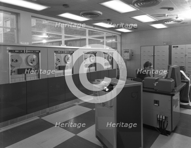 Computer room scene, the Park Gate Iron & Steel Co, Rotherham, 1964.  Artist: Michael Walters