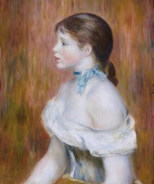 Jeune fille au ruban bleu (Girl with blue ribbon), 1888. Creator: Renoir, Pierre Auguste (1841-1919).