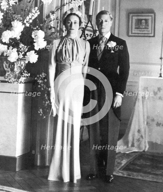 The marriage of the Duke of Windsor and Wallis Simpson, 1937. Artist: Unknown