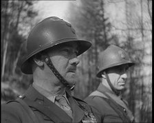 French Soldiers on a Hill Looking Out Over the Maginot Line, 1940. Creator: British Pathe Ltd.