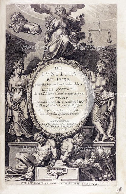 De iustitia et iure by Leonardus Lessius, 1632. Creator: Anonymous.