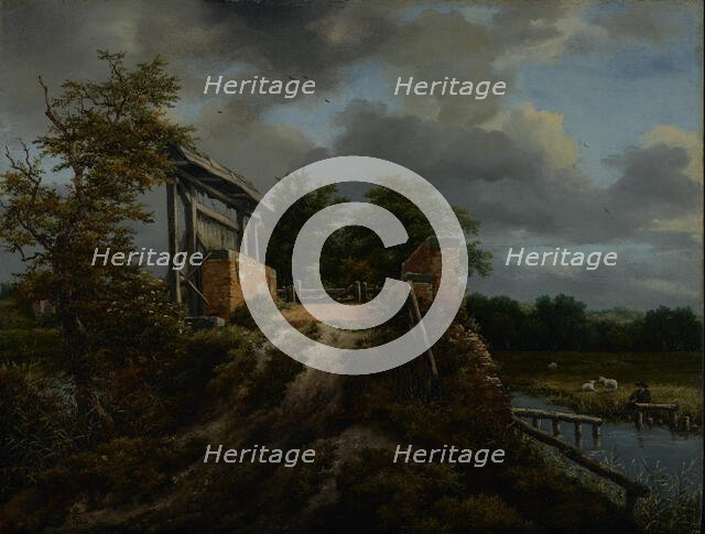 Bridge with a Sluice, about 1648-1649. Creator: Jacob van Ruisdael.