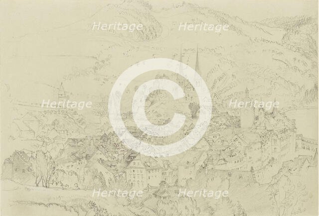 View of Luzern from above, October - December 1861. Creator: John Ruskin.