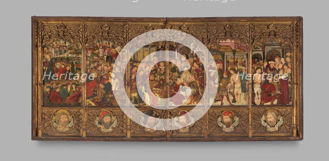 Altarpiece (retablo) with Scenes from the Passion, second half 15th century. Creator: Master of Morata.