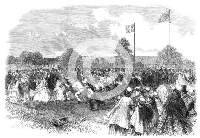 Foot-Races at the annual festival of the Asylum for Idiots, Earlswood, 1864. Creator: Unknown.