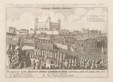 The true maner of the execution of Thomas Earle of Strafford, Lord Lieutenant of Ireland..., ca 1642 Creator: Hollar, Wenceslaus (1607-1677).