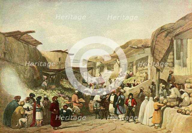 'The Main Street in the Bazaar at Kabul in the Fruit Season', c1840, (1901). Creator: James Atkinson.