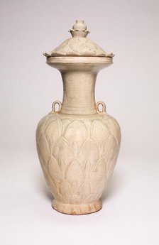 Covered Vase with Lotus Petals Decoration, Northern Song dynasty, late 10th/early 11th century. Creator: Unknown.