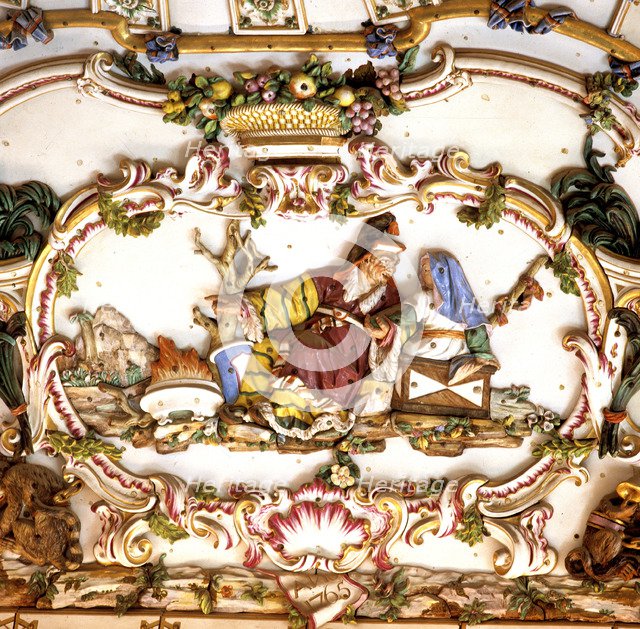 Royal Palace of Aranjuez, detail of the decoration of the porcelain room.