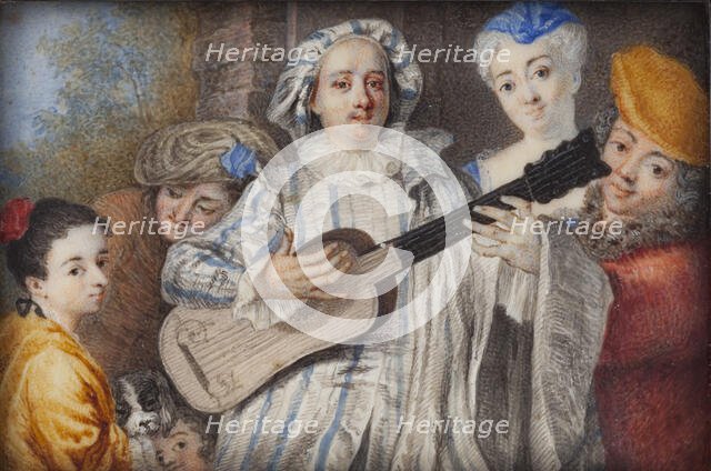 Pierre Sirois with his children, c1710s. Creator: Unknown.