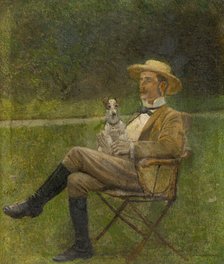 Study of a Seated Man with a Dog, 1880-1900. Creator: Ladislav Mednyanszky.