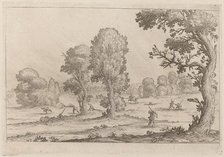 Men Fighting in a Landscape, 1638. Creator: Ercole Bazicaluva.