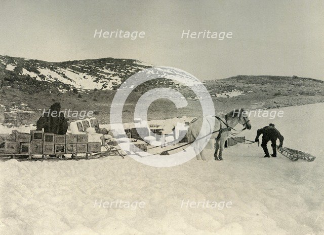 'The Pont Quan About To Draw A Sledge Load of Stores', c1908, (1909). Artist: Unknown.