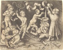 Seven Children at Play, c. 1490. Creator: Israhel van Meckenem.