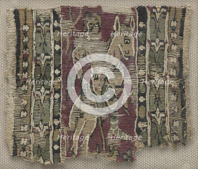 Fragment of a Clavus with Man on Horseback, 700s. Creator: Unknown.