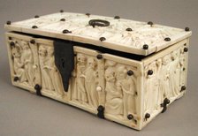 Casket with Romance Scenes, French, 14th century. Creator: Unknown.