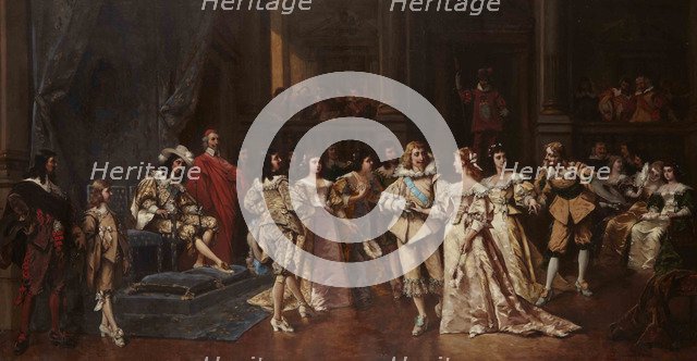 The Ball at the Court of Louis XIII of France. Artist: Bakalowicz, Wladyslaw (1831-1904)