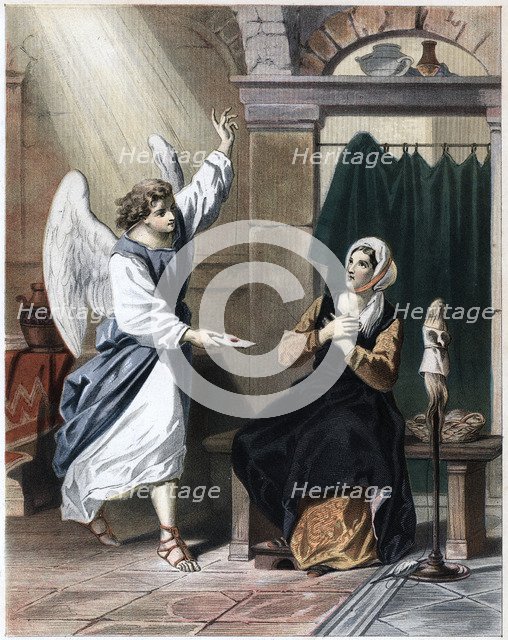Angel bringing a letter from God to Christiana, c1850. Artist: Unknown