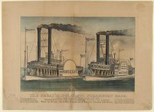 The Great Mississippi Steamboat Race-From New Orleans to St. Louis, July 1870-Between t..., 1872-74. Creators: Nathaniel Currier, James Merritt Ives, Currier and Ives.