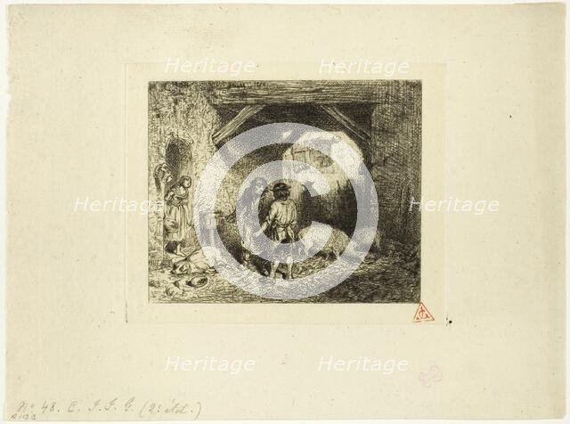 The Pig Slaughterers, 1844. Creator: Charles Emile Jacque.