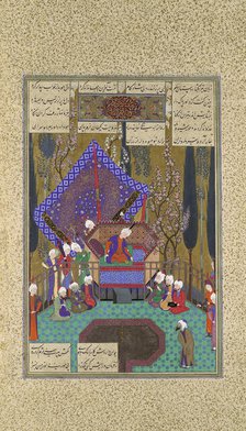 Zal Consults the Magi, Folio 73v from the Shahnama (Book of Kings)..., ca.1530-35. Creators: Sultan Muhammad , 'Abd al-'Aziz.