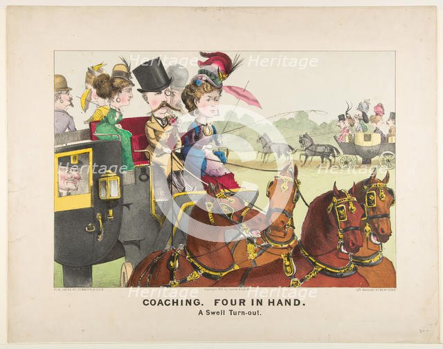Coaching - Four in Hand - A Swell Turn-out, 1876. Creator: Currier and Ives.