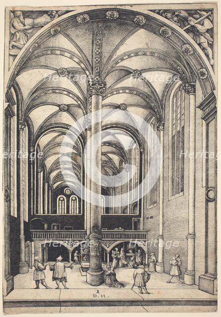 Interior of the Church of Saint Maria Magdalena with the Parable of the Offering of the Widow. Creator: Daniel Hopfer.