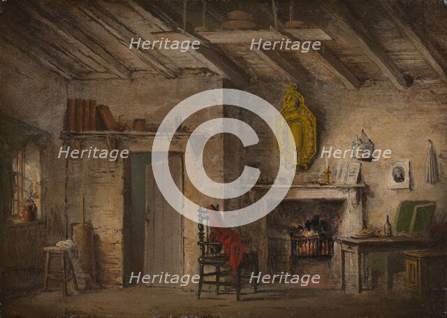 Stage Design for Heart of Midlothian; Deans' Cottage, ca. 1819. Creator: Alexander Nasmyth.
