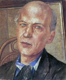 Portrait of the Poet Andrei Bely', (1880-1934), 1932. Creator: Petrov-Vodkin, Kuzma Sergeyevich (1878-1939).