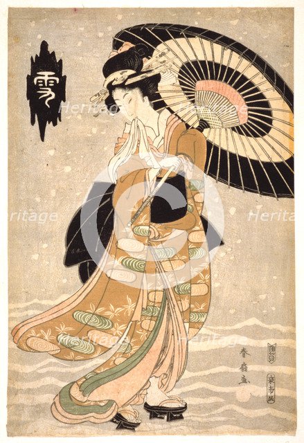 'Snow, Moon and Flowers', c1812. Artist: Katsukawa Shunsen