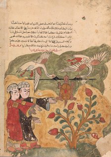 The Flight of the Tortoise, Folio from a Kalila wa Dimna, 18th century. Creator: Unknown.