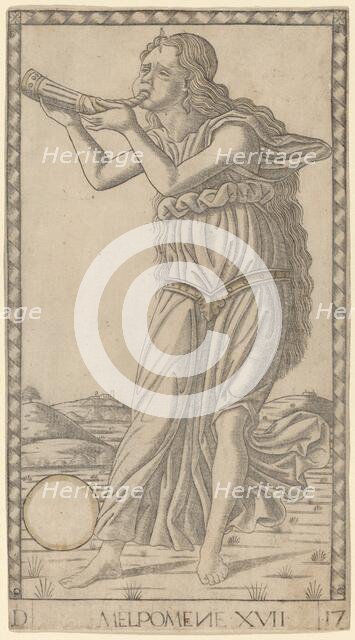 Melpomene, c. 1465. Creator: Master of the E-Series Tarocchi.