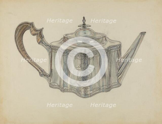Silver Teapot, 1935/1942. Creator: Frank Fumagalli.