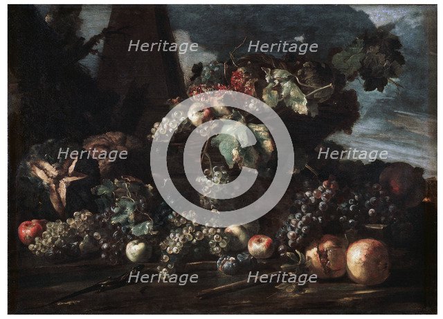 'Still Life with Grapes', 17th century.  Artist: Michelangelo Pace del Campidoglio