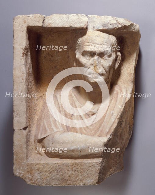 Fragment of a Roman Funerary Relief, late 1st century B.C. Creator: Unknown.