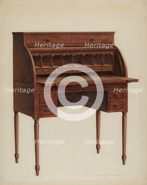 Roll-top Desk, 1941. Creator: M. Rosenshield-von-Paulin.