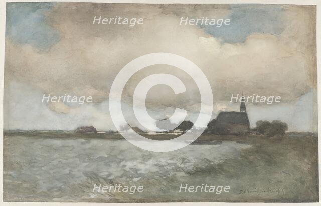 View of the Church at Noordse Dorp near Noorden, c.1880-c.1885. Creator: Jan Hendrik Weissenbruch.