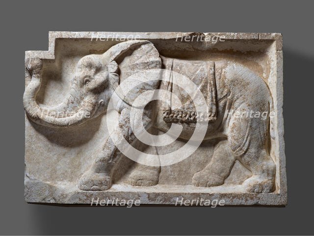 Pair of Architectural Reliefs with Elephants, A.D. 80-100. Creator: Unknown.