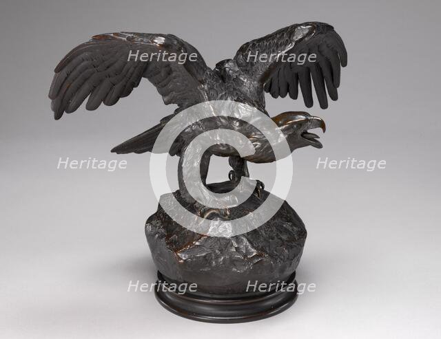 Eagle with Wings Outstretched and Open Beak, model date unknown, cast after 1862. Creator: Antoine-Louis Barye.