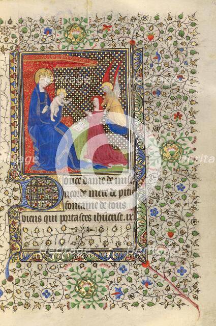 A Patron Presented to the Virgin and Child; Book of Hours, about 1415-1420. Creators: Boucicaut Master, Workshop of the Boucicaut Master.