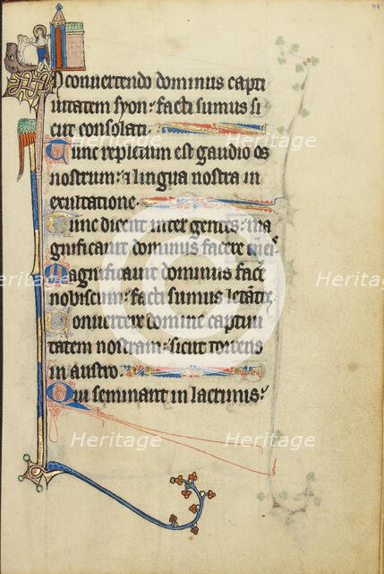 Initial I: The Descent into Limbo; Ruskin Hours, about 1300. Creator: Unknown.