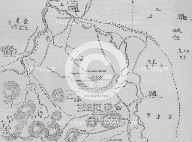 'Plan of Flodden Field', 9 September 1513, (c1880). Artist: Unknown.