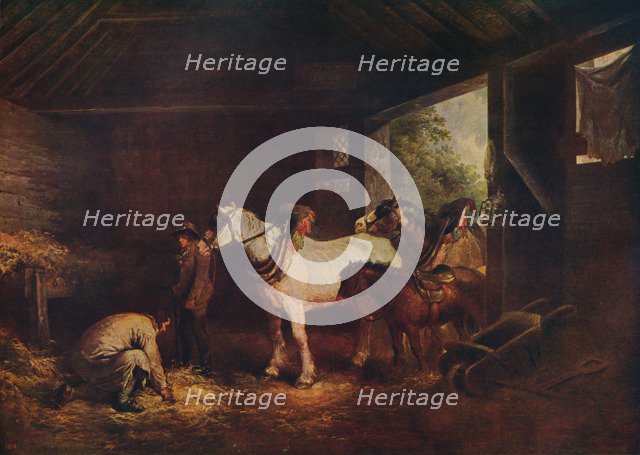 'The Inside of a Stable', 1791, (c1915). Artist: George Morland.