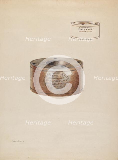 Inkwell, c. 1937. Creator: Charles Caseau.